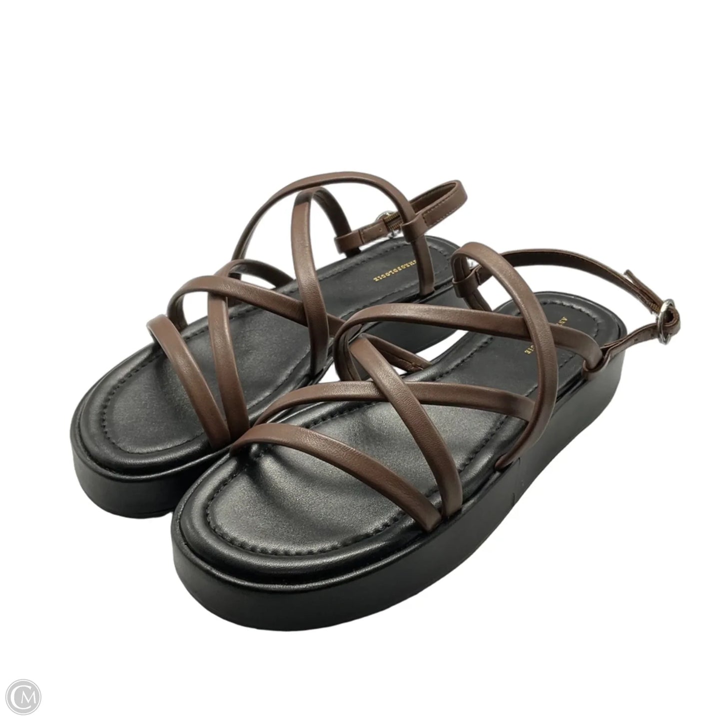 Sandals Flats By Anthropologie In Black & Brown, Size: 9