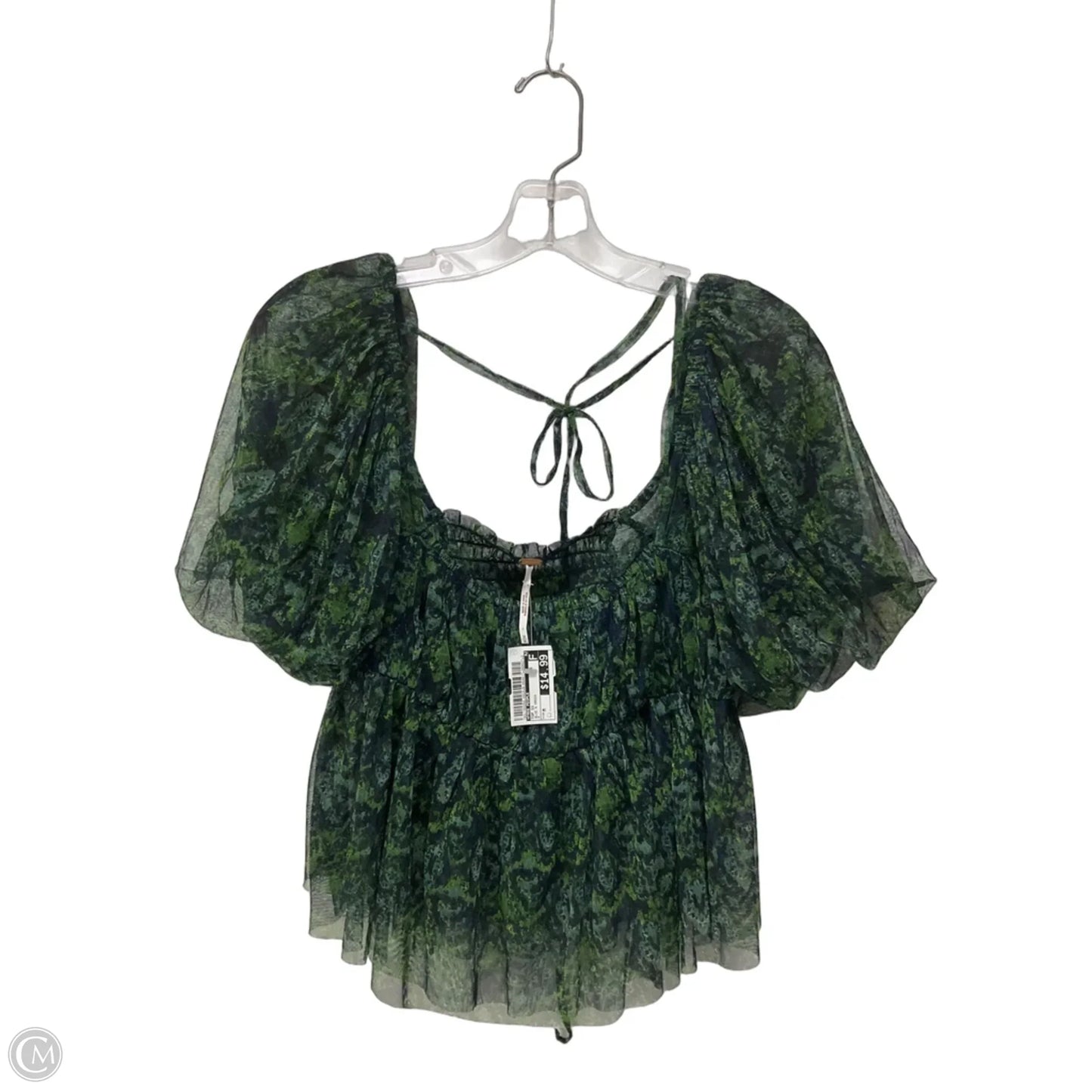 Top Short Sleeve By Free People In Blue & Green, Size: M