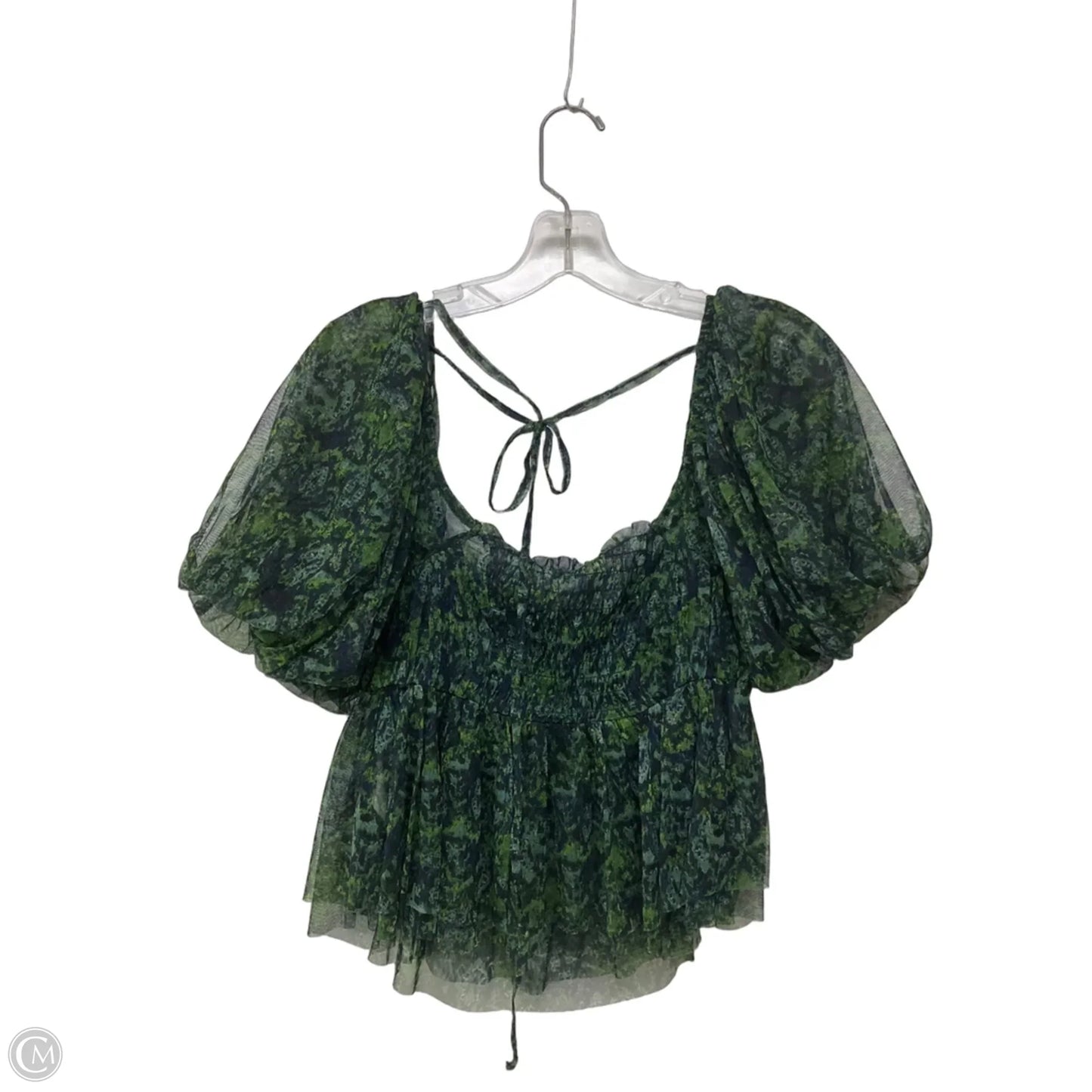 Top Short Sleeve By Free People In Blue & Green, Size: M