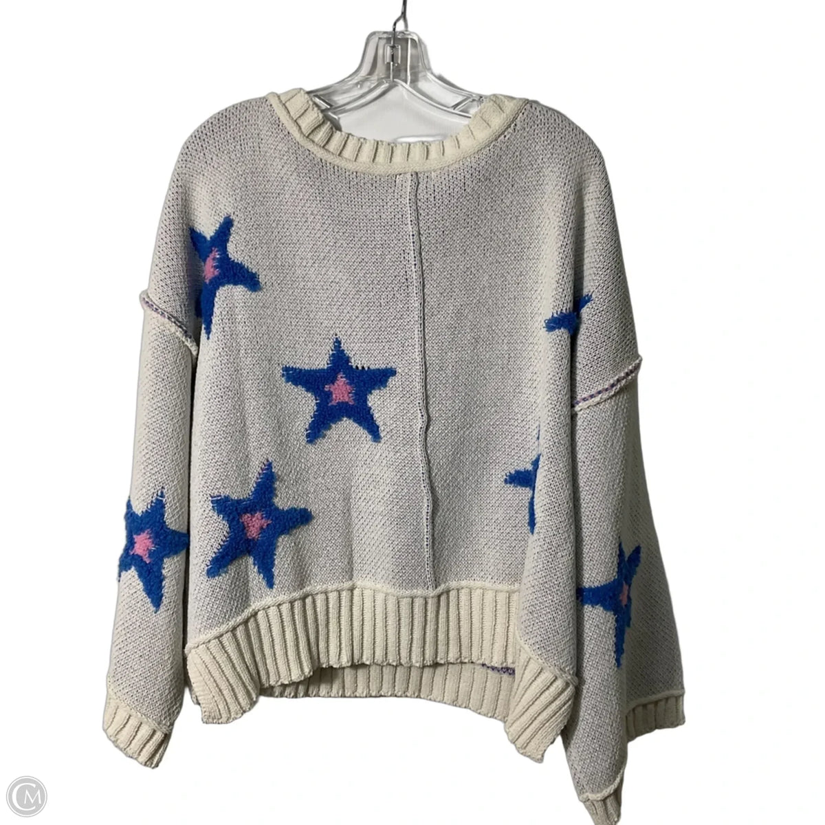 Sweater By Pol In Blue & White, Size: M