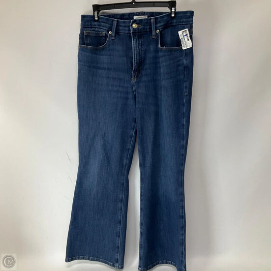 Jeans Flared By Good American In Blue Denim, Size: 12