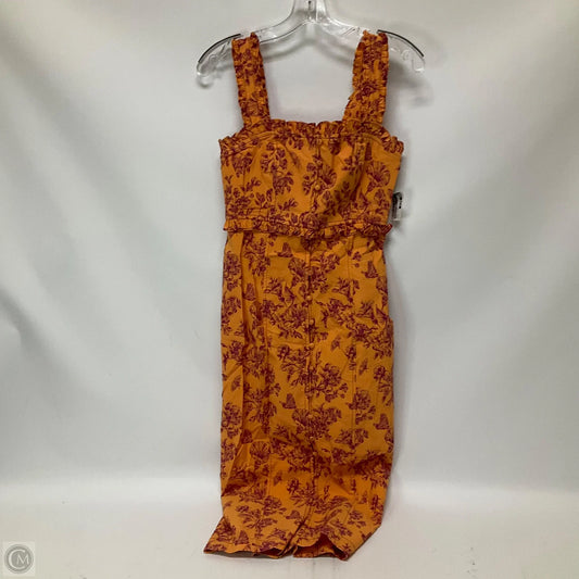 Dress Casual Midi By Anthropologie In Orange & Purple, Size: S