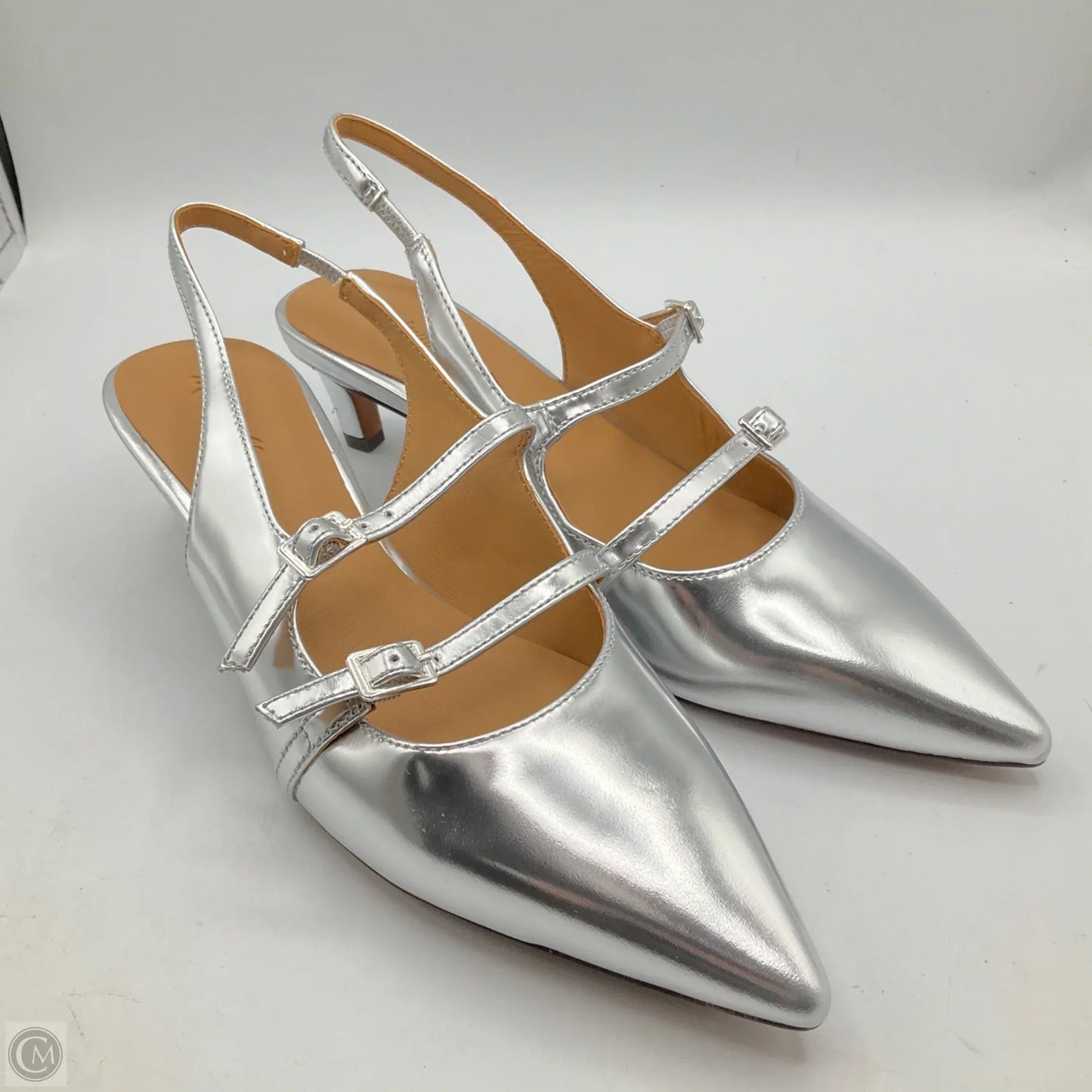 Shoes Heels Kitten By Madewell In Silver, Size: 7