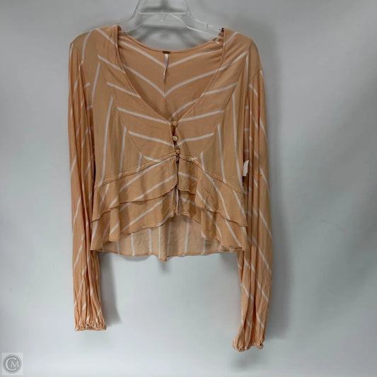 Top Long Sleeve By Free People In Peach, Size: M