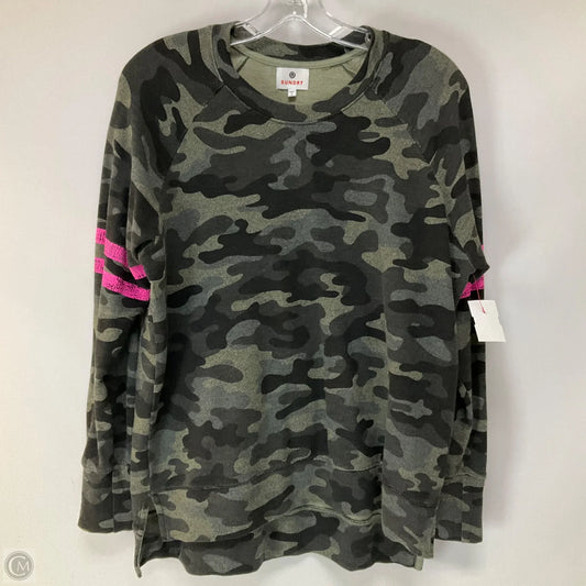 Top Long Sleeve By Sundry In Camouflage Print, Size: L