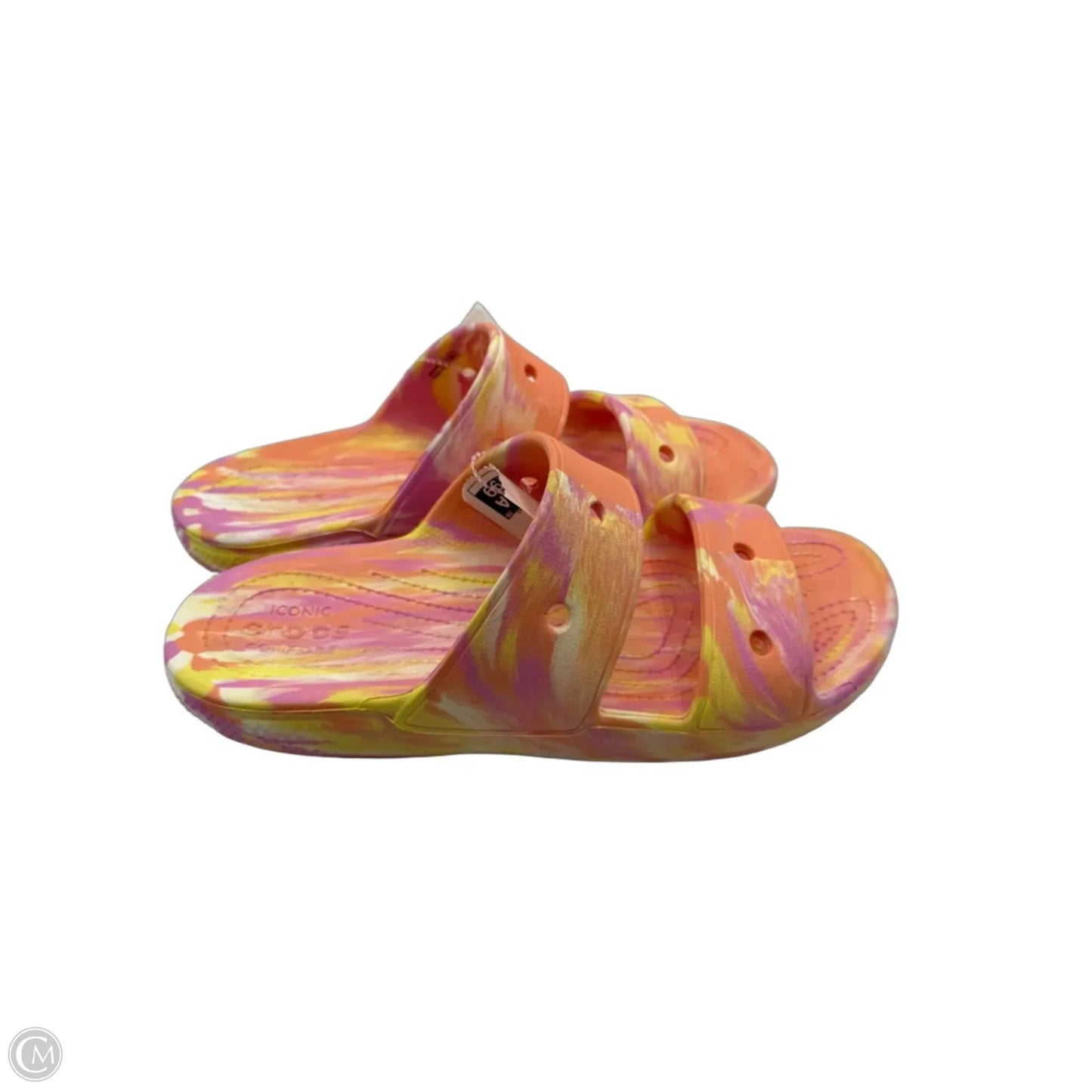 Sandals Flats By Crocs In Orange, Size: 8