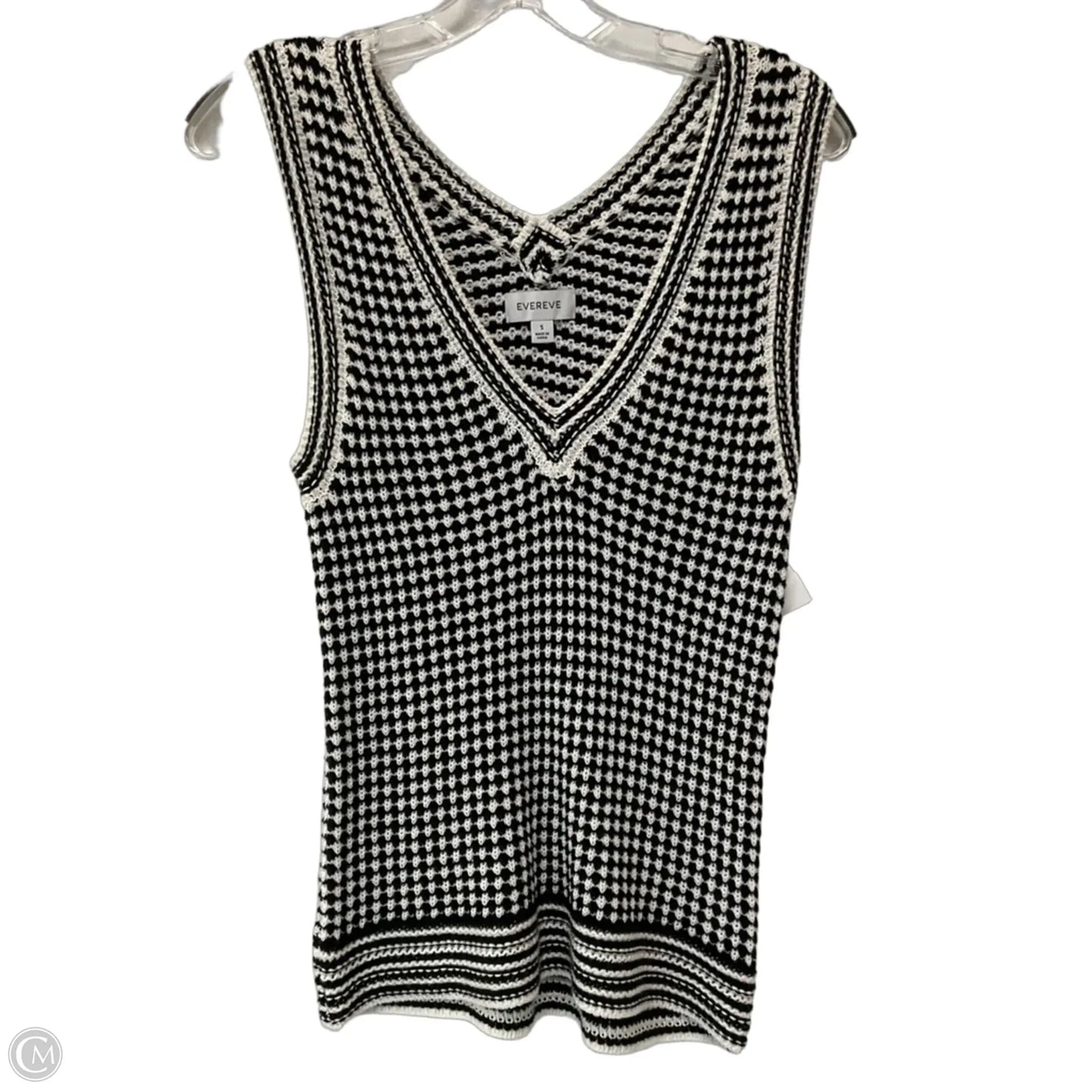 Sweater Short Sleeve By Evereve In Black & White, Size: S