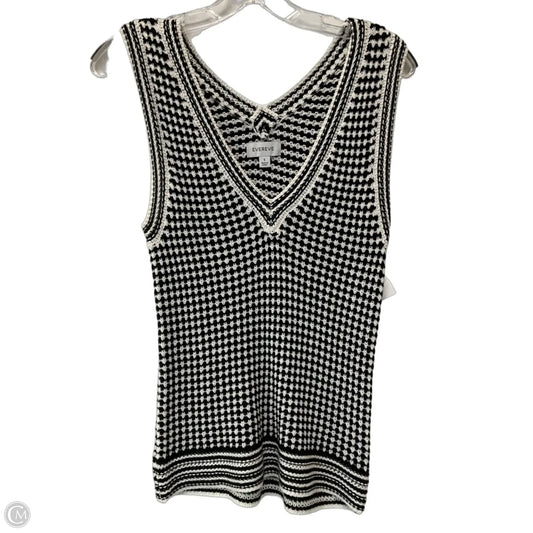 Sweater Short Sleeve By Evereve In Black & White, Size: S