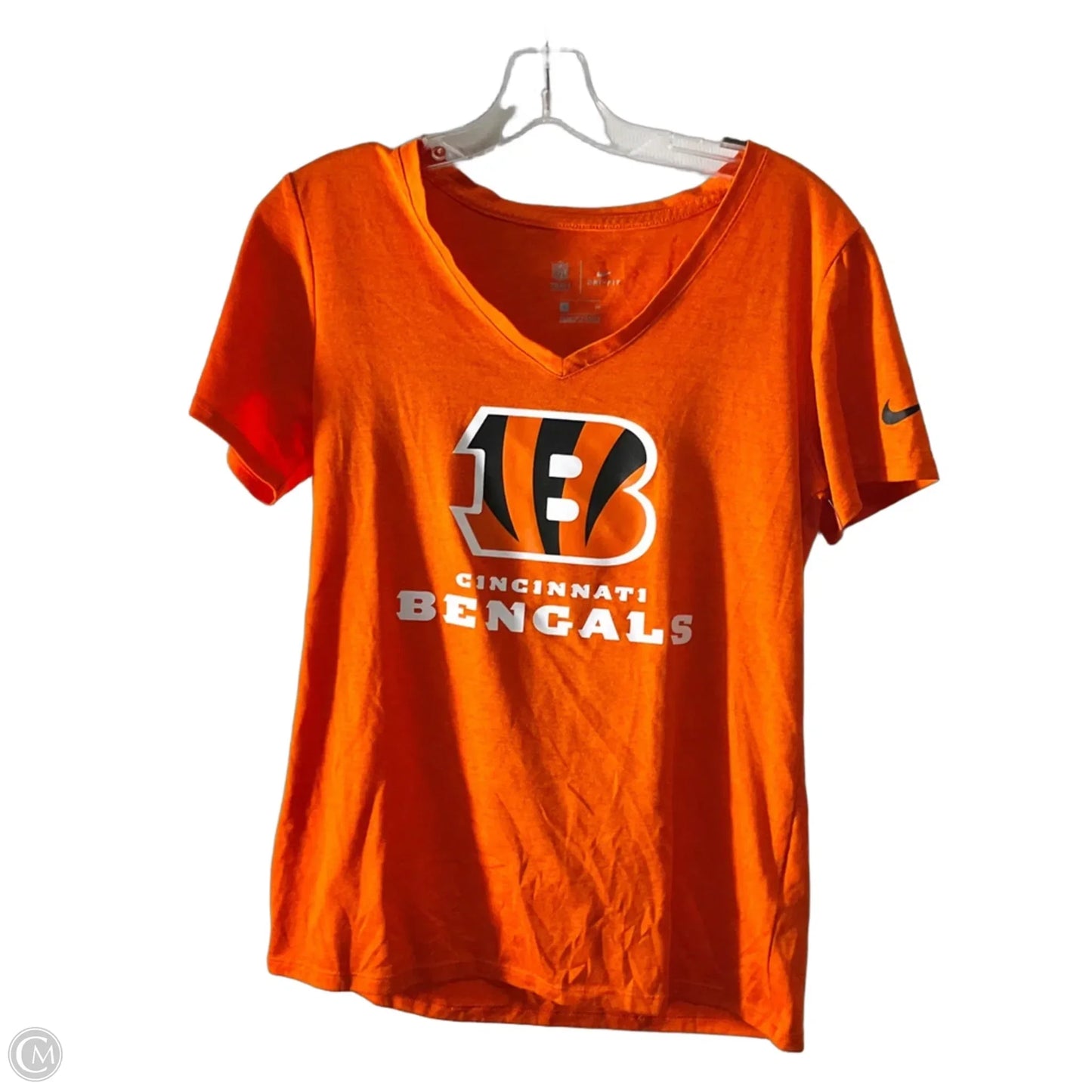 Athletic Top Short Sleeve By Nfl In Orange, Size: S