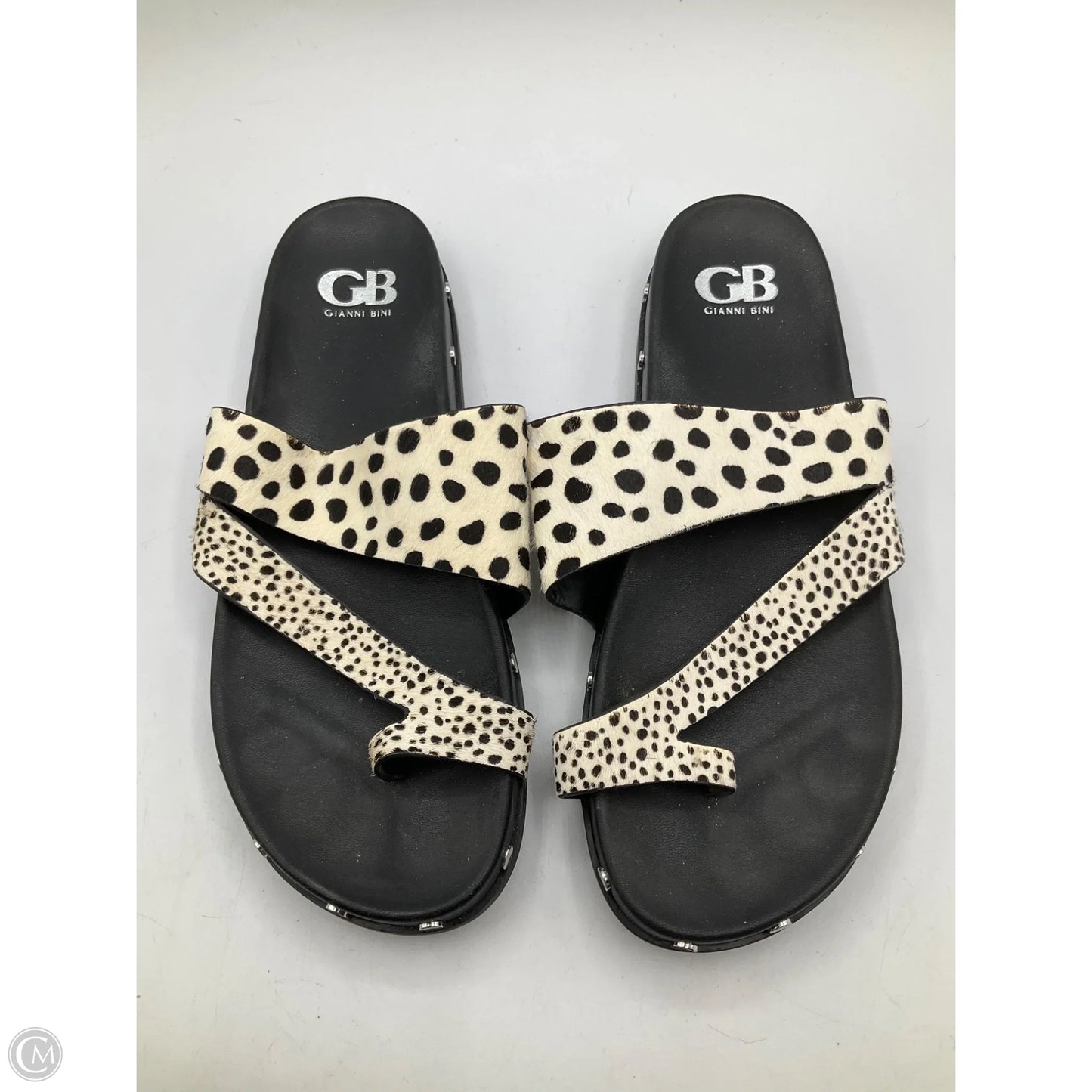 Sandals Flats By Gianni Bini In Black & White, Size: 9