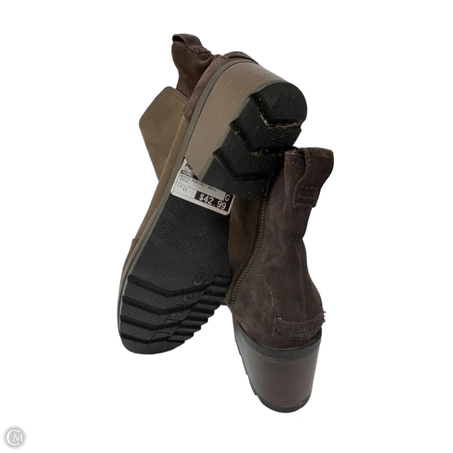 Boots Mid-calf Heels By Sorel In Brown, Size: 11