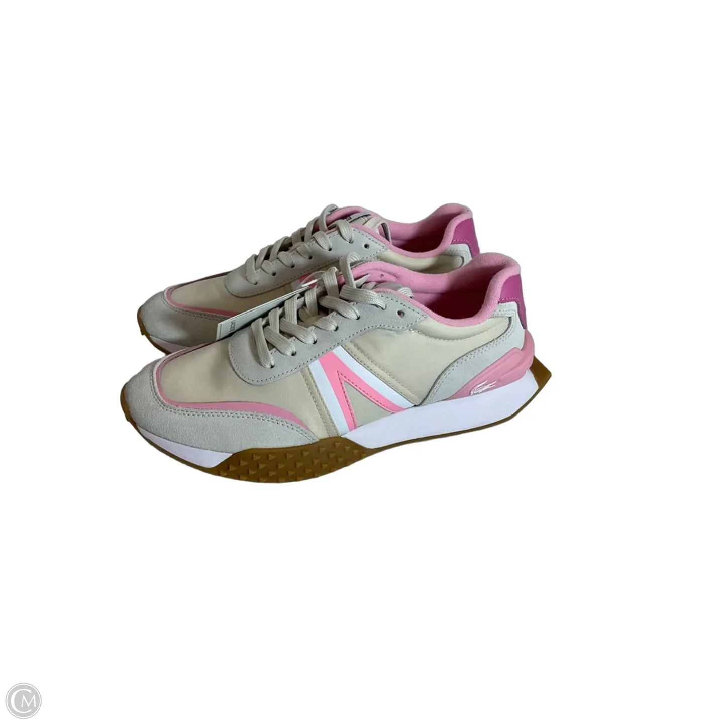 Shoes Athletic By Lacoste In Cream & Pink, Size: 8