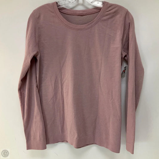 Athletic Top Long Sleeve Collar By Lululemon In Pink, Size: S
