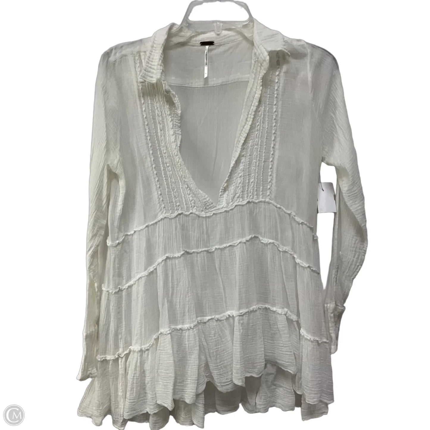 Top Long Sleeve By Free People In White, Size: S