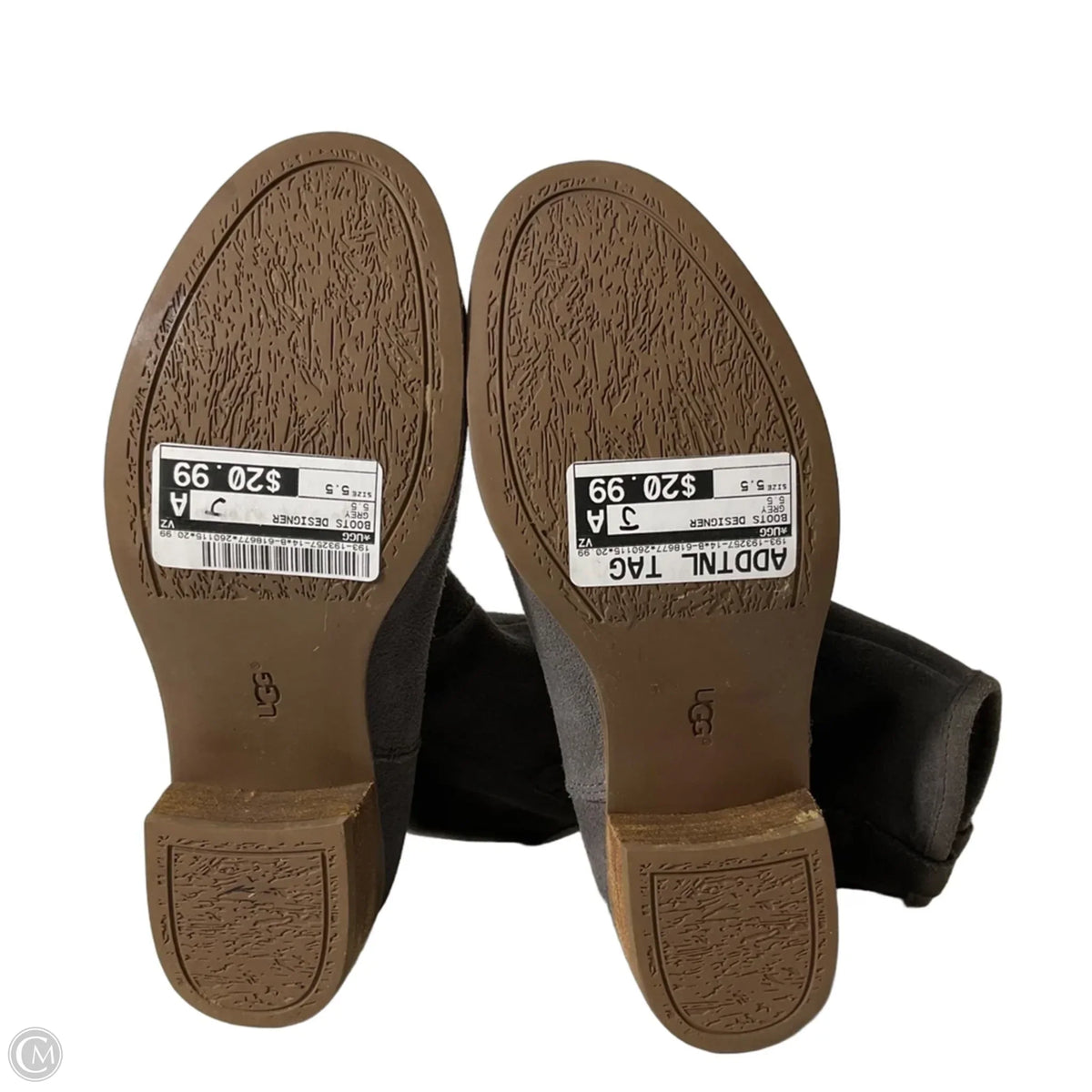 Boots Designer By Ugg In Grey, Size: 5.5