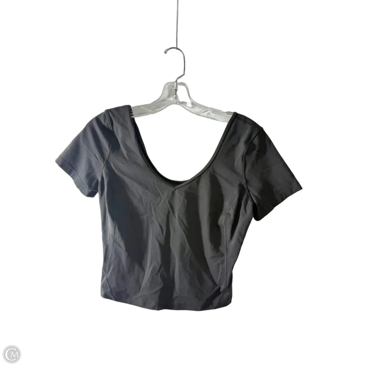 Athletic Top Short Sleeve By Lululemon In Black, Size: M