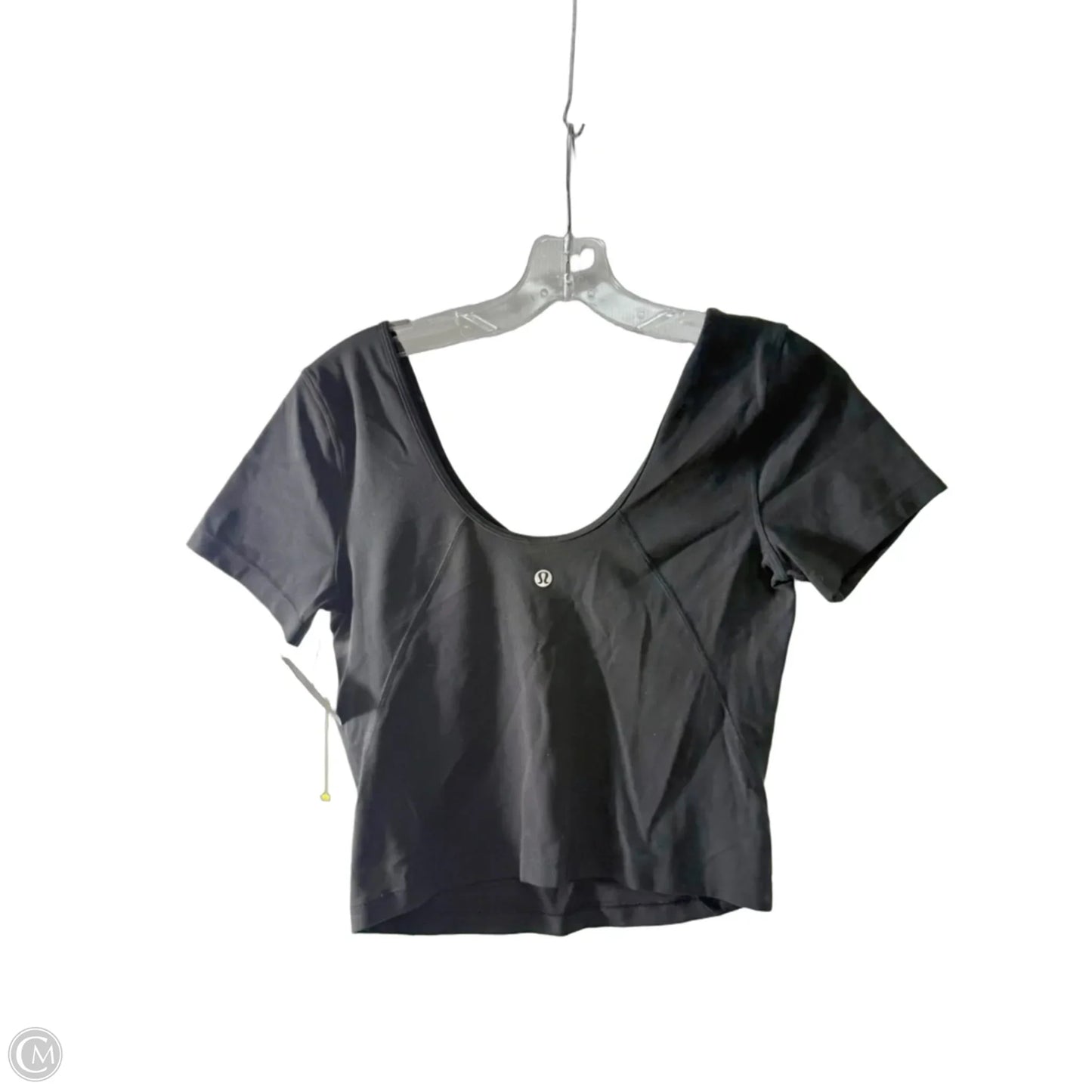 Athletic Top Short Sleeve By Lululemon In Black, Size: M
