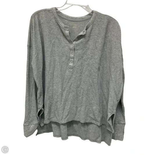 Top Long Sleeve By Aerie In Grey, Size: S