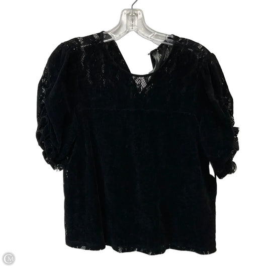 Top Short Sleeve By Anthropologie In Black, Size: M