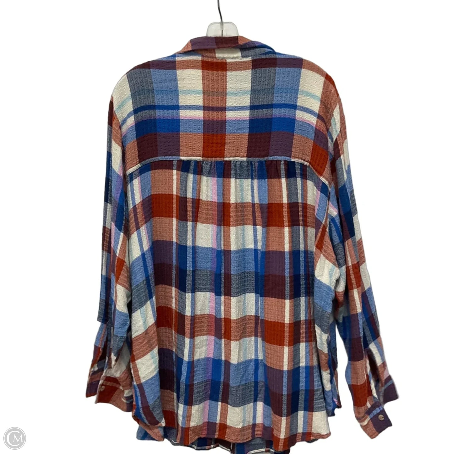Top Long Sleeve By Pilcro In Blue & Red & White, Size: 2x