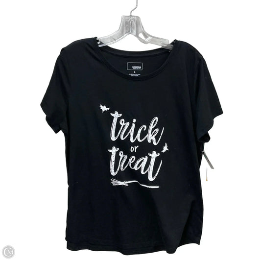 Top Short Sleeve Basic By Sonoma In Black & White, Size: L
