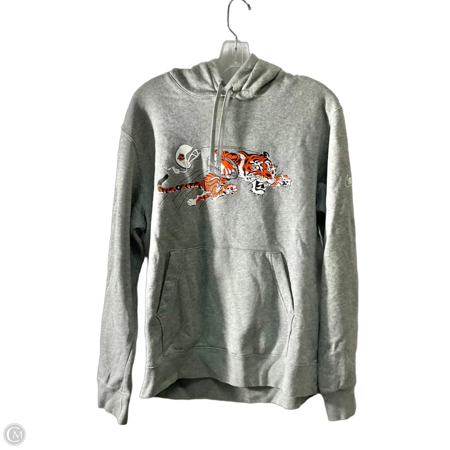 Athletic Sweatshirt Hoodie By Nike Apparel In Grey, Size: M