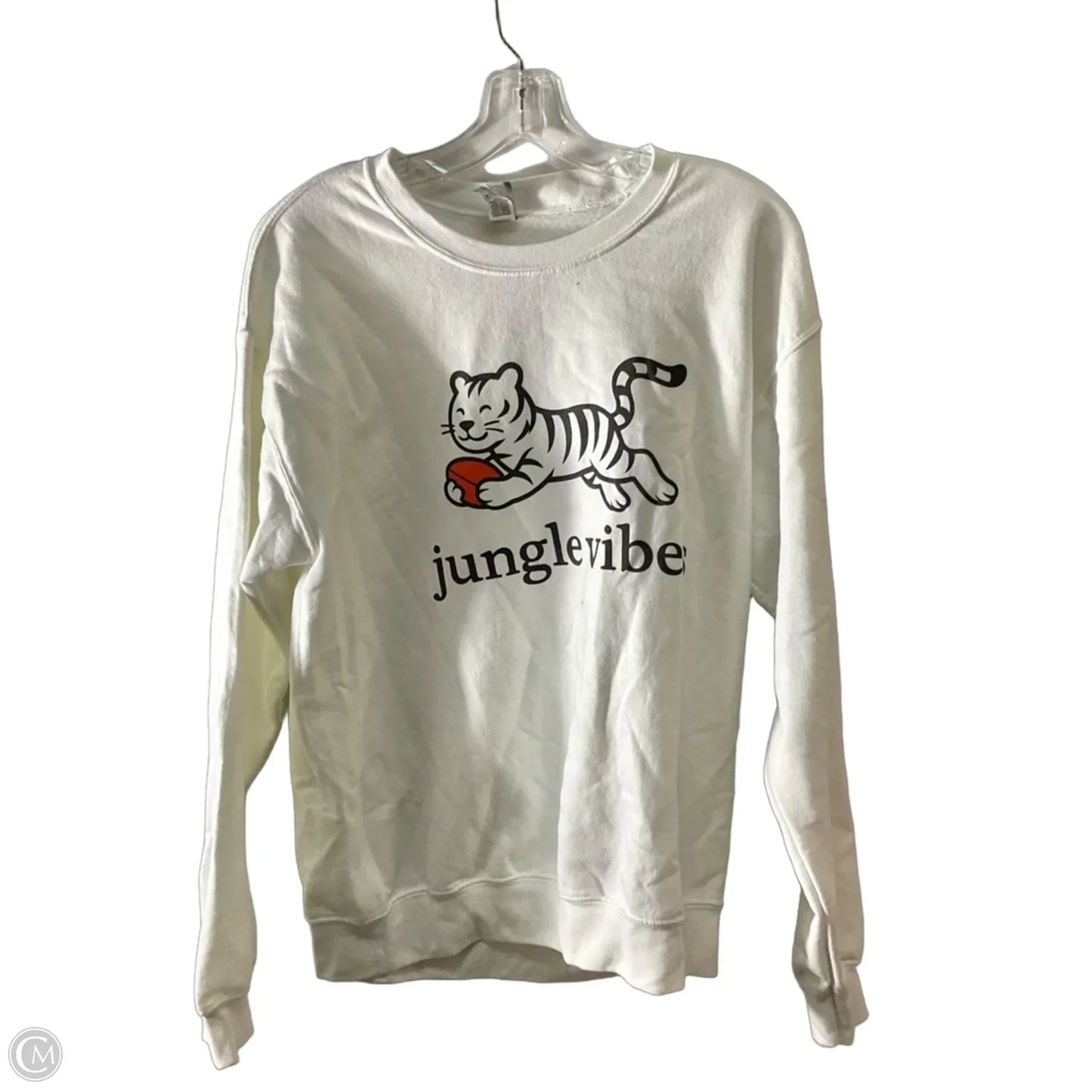 Sweatshirt Crewneck By Gildan In White, Size: M