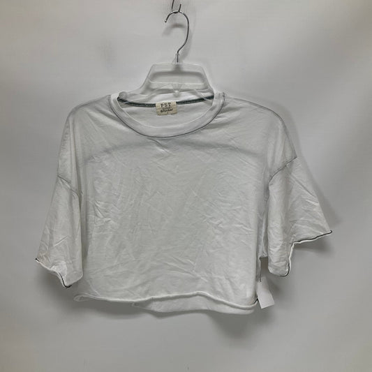 White Top Short Sleeve Basic Project Social Tee, Size S