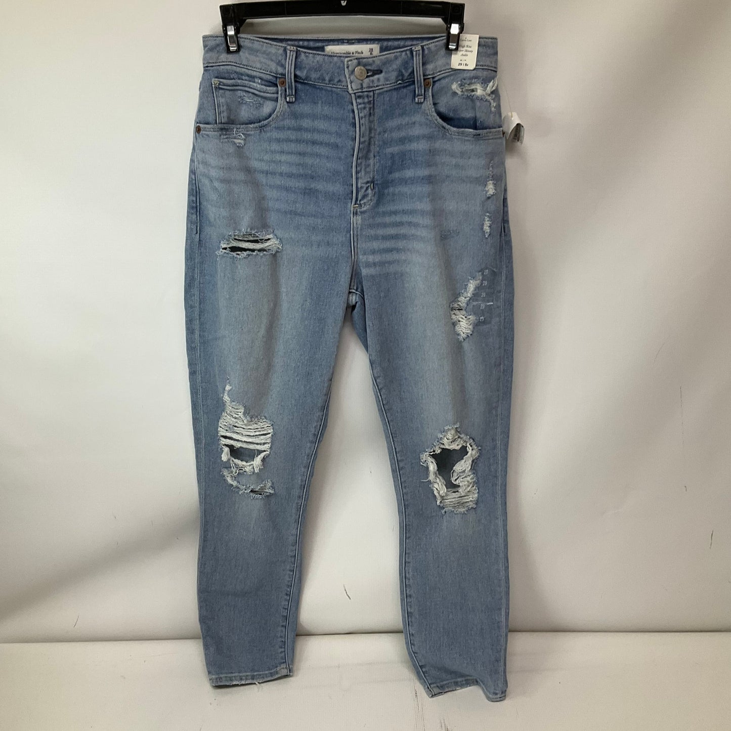 Jeans Skinny By Abercrombie And Fitch In Blue Denim, Size: 8