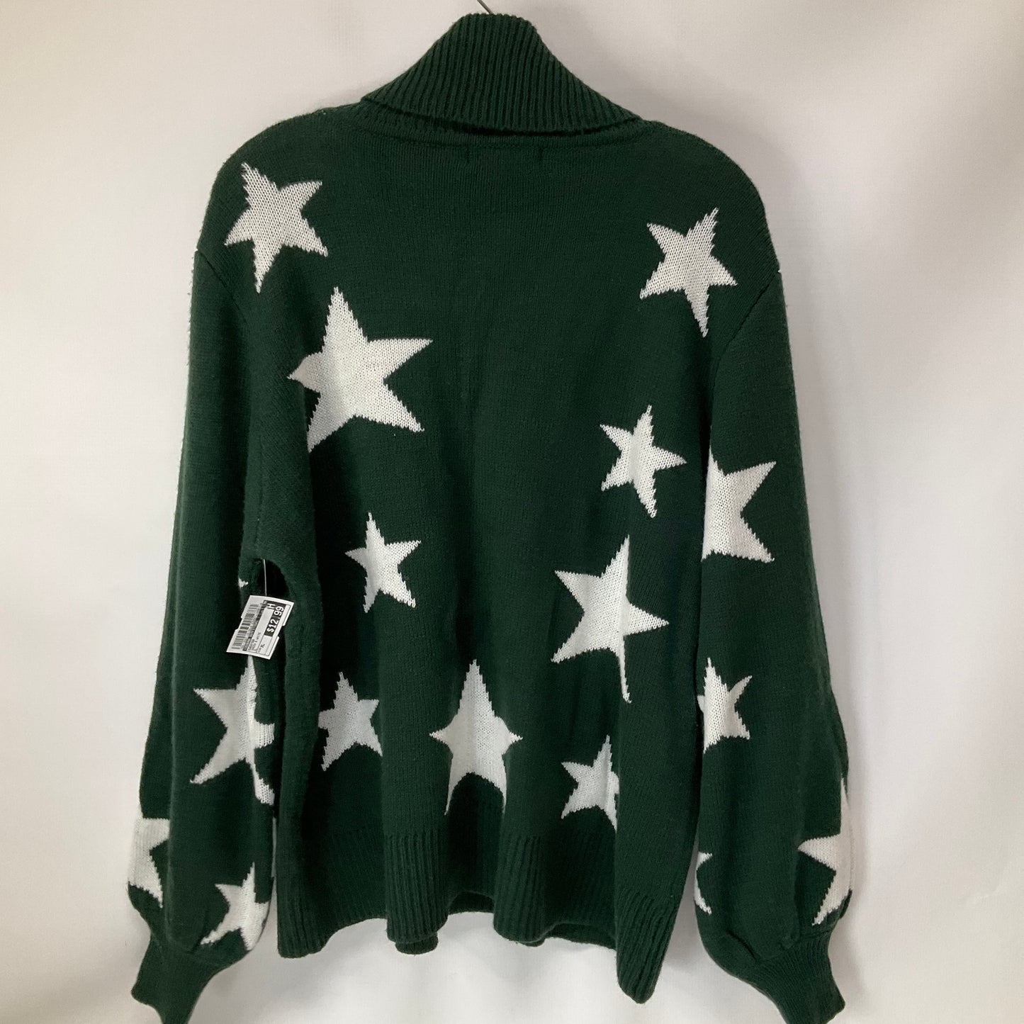 Sweater By Zenana Outfitters In Green & White, Size: Xl