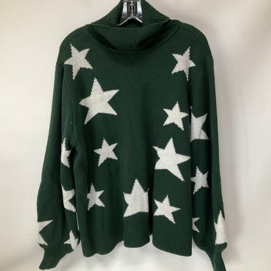 Sweater By Zenana Outfitters In Green & White, Size: Xl