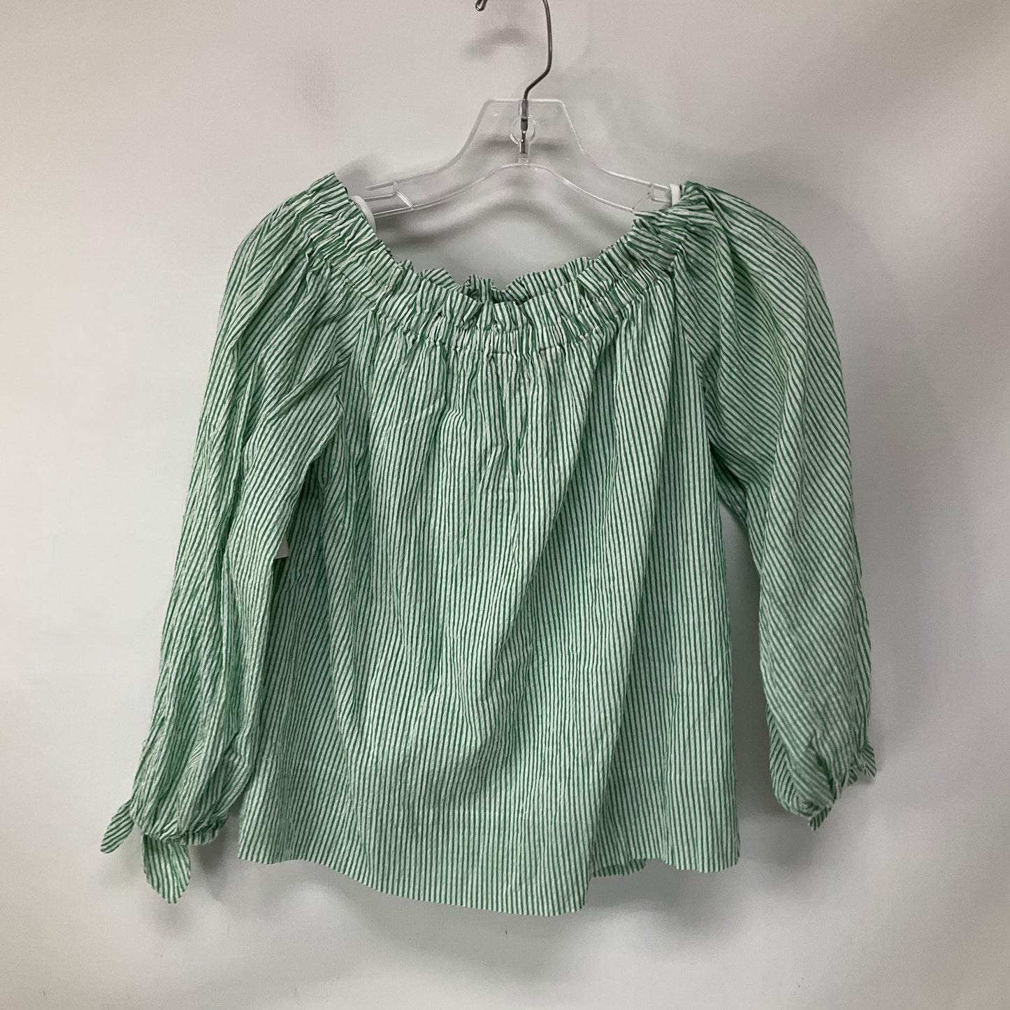 Top Long Sleeve By Lilly Pulitzer In Green & White, Size: Xs