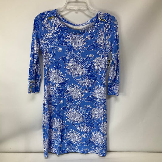 Dress Casual Midi By Lilly Pulitzer In Blue & White, Size: Xs