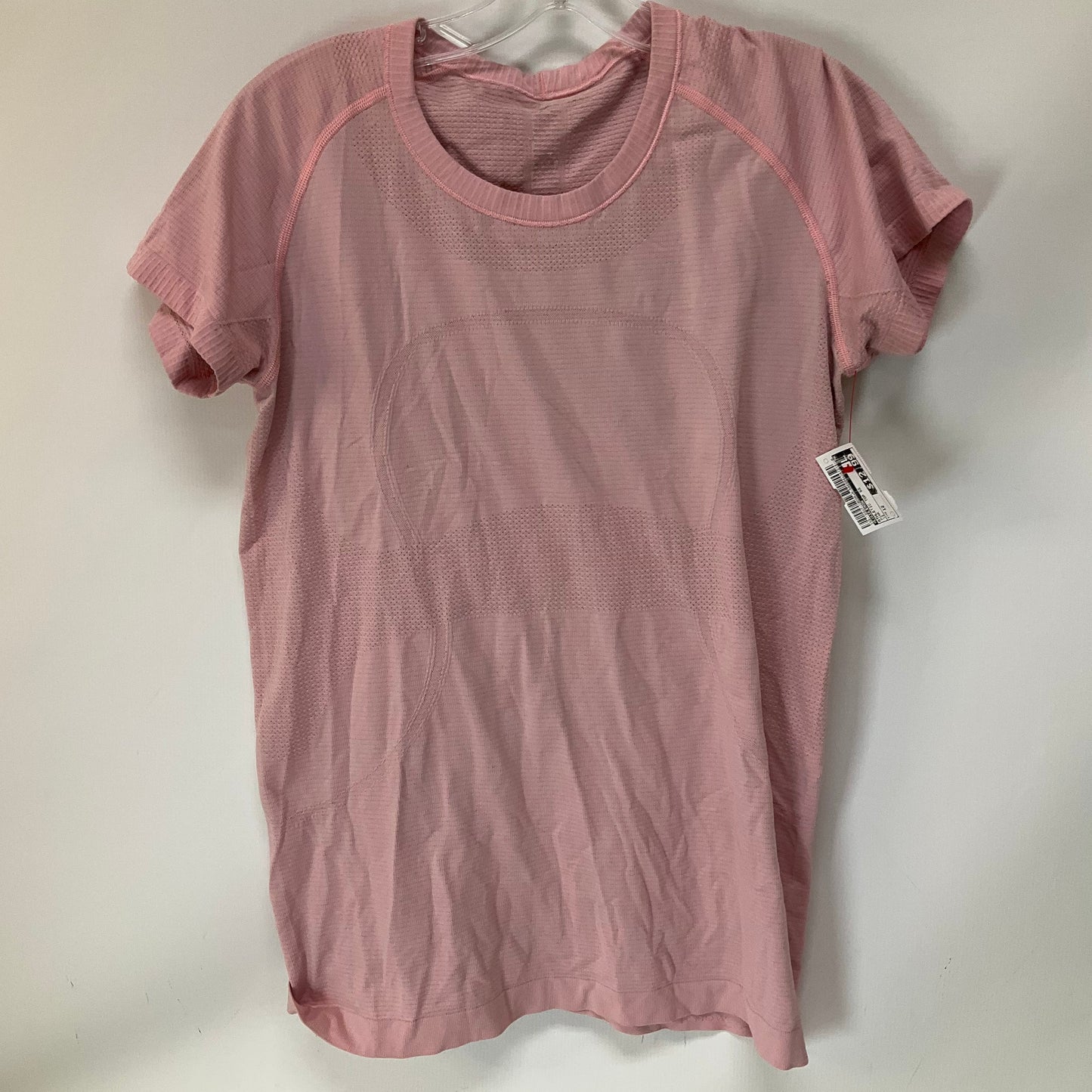 Athletic Top Short Sleeve By Lululemon In Pink, Size: 12