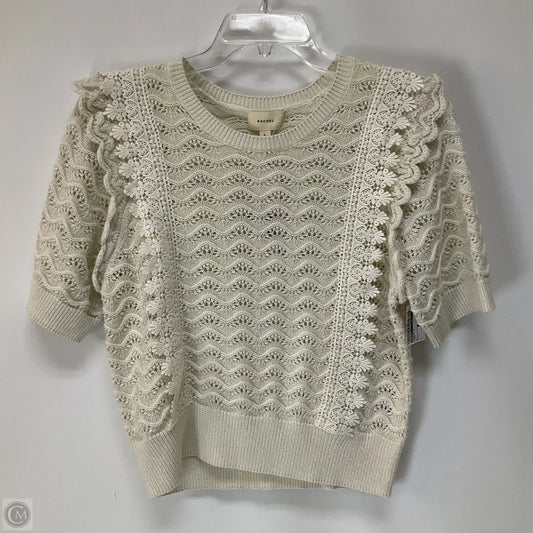 Sweater Short Sleeve By Kachel In Ivory, Size: L