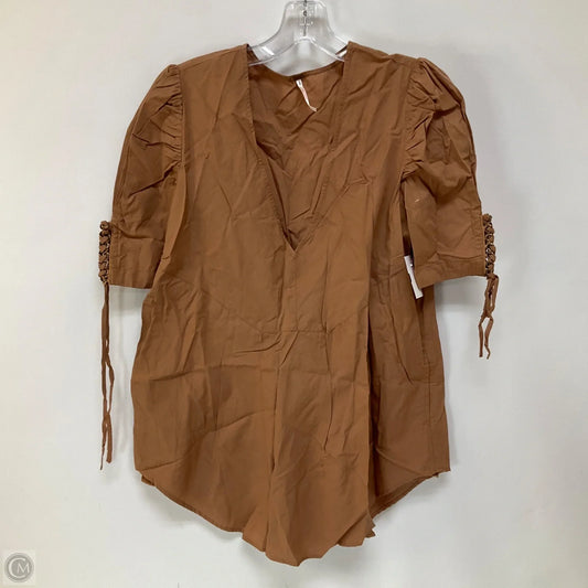 Top Short Sleeve By Free People In Brown, Size: Xs