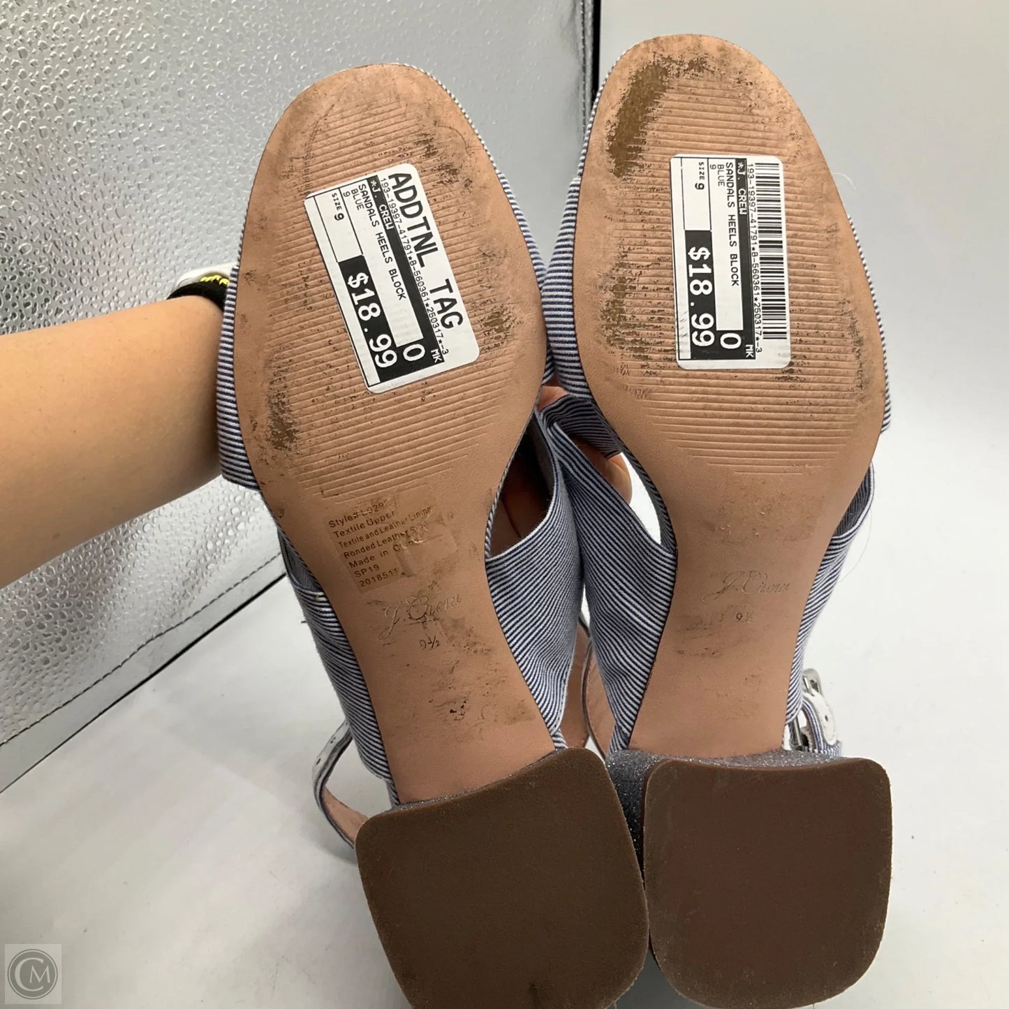 Sandals Heels Block By J. Crew In Blue, Size: 9