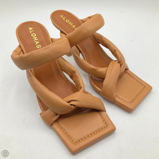 Sandals Heels Kitten By Cma In Tan, Size: 6