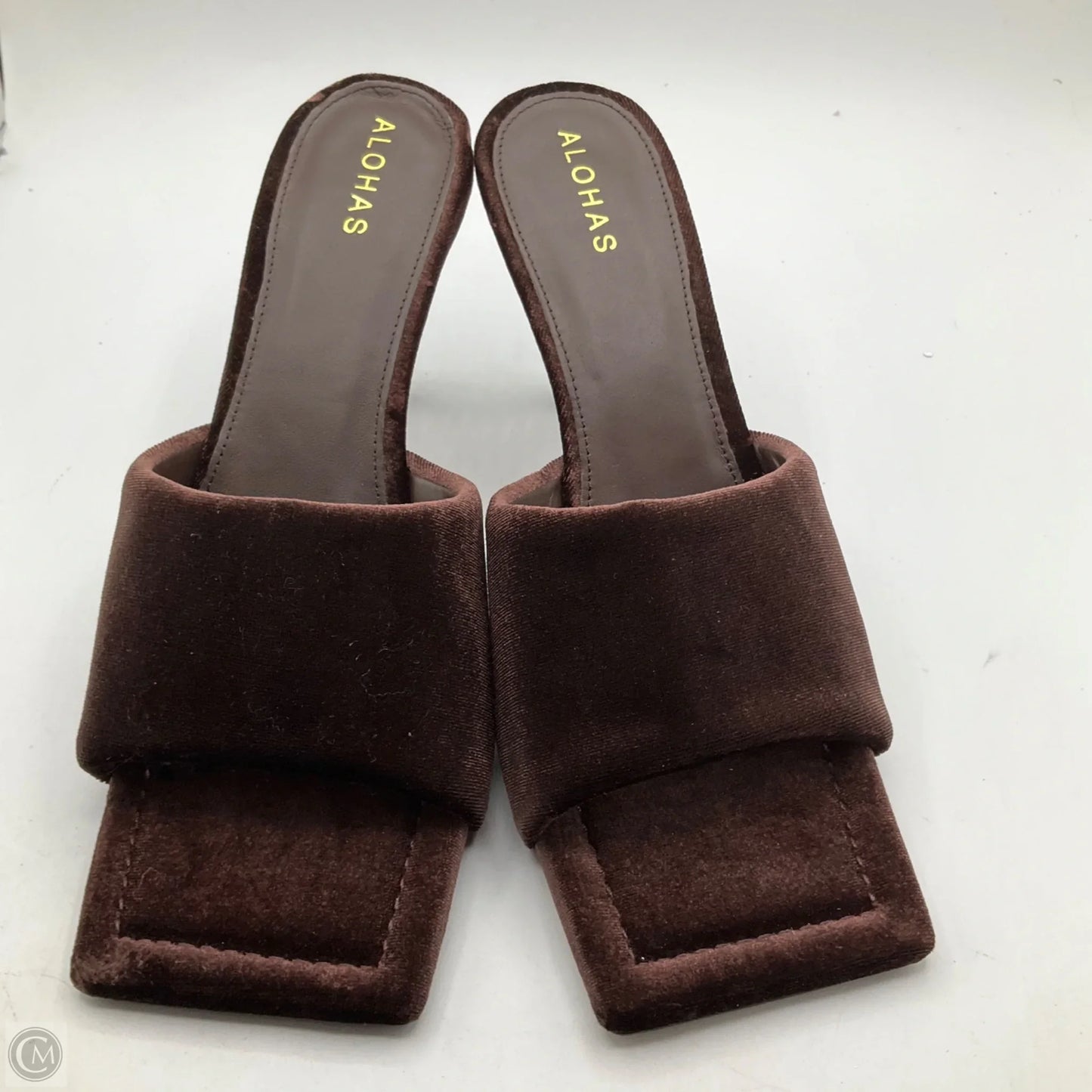 Sandals Heels Kitten By Cma In Brown, Size: 10