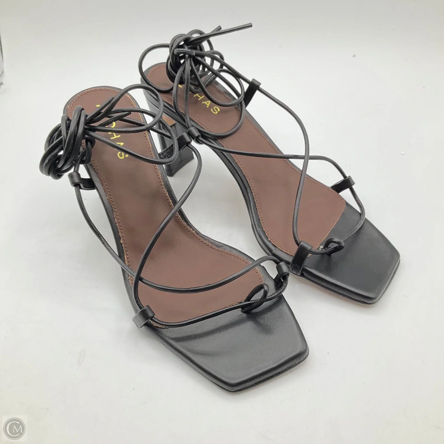 Sandals Heels Kitten By Cma In Black, Size: 5