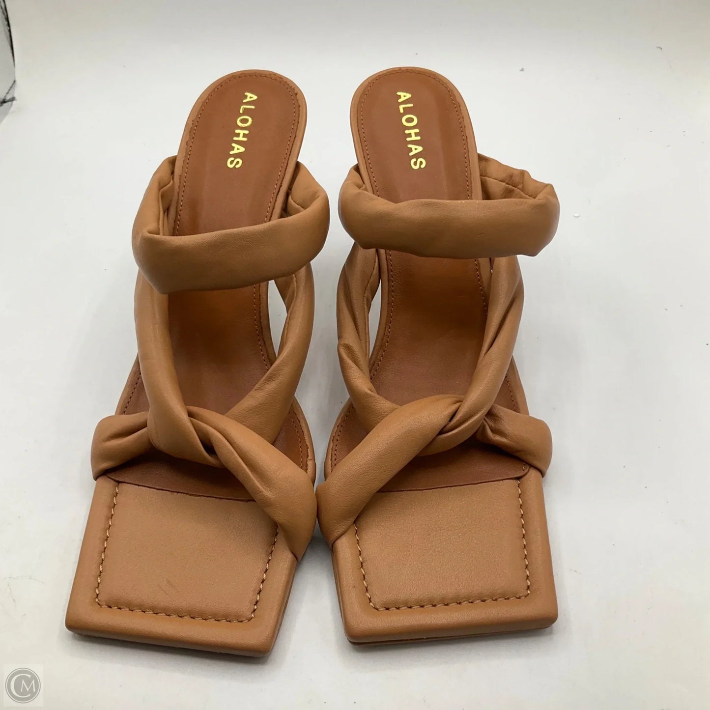 Sandals Heels Kitten By Cma In Tan, Size: 10