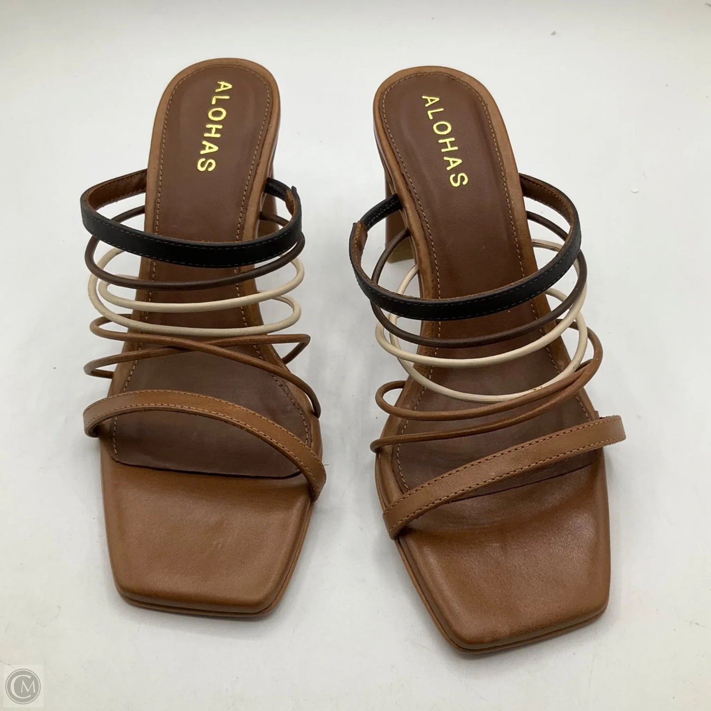 Sandals Heels Kitten By Cma In Tan, Size: 5