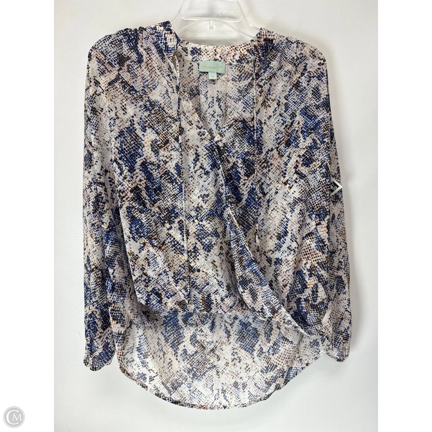 Top Long Sleeve By Veronica M In Snakeskin Print, Size: M