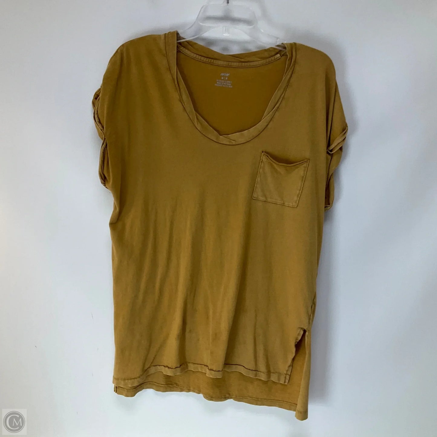 Top Short Sleeve Basic By Aerie In Yellow, Size: M