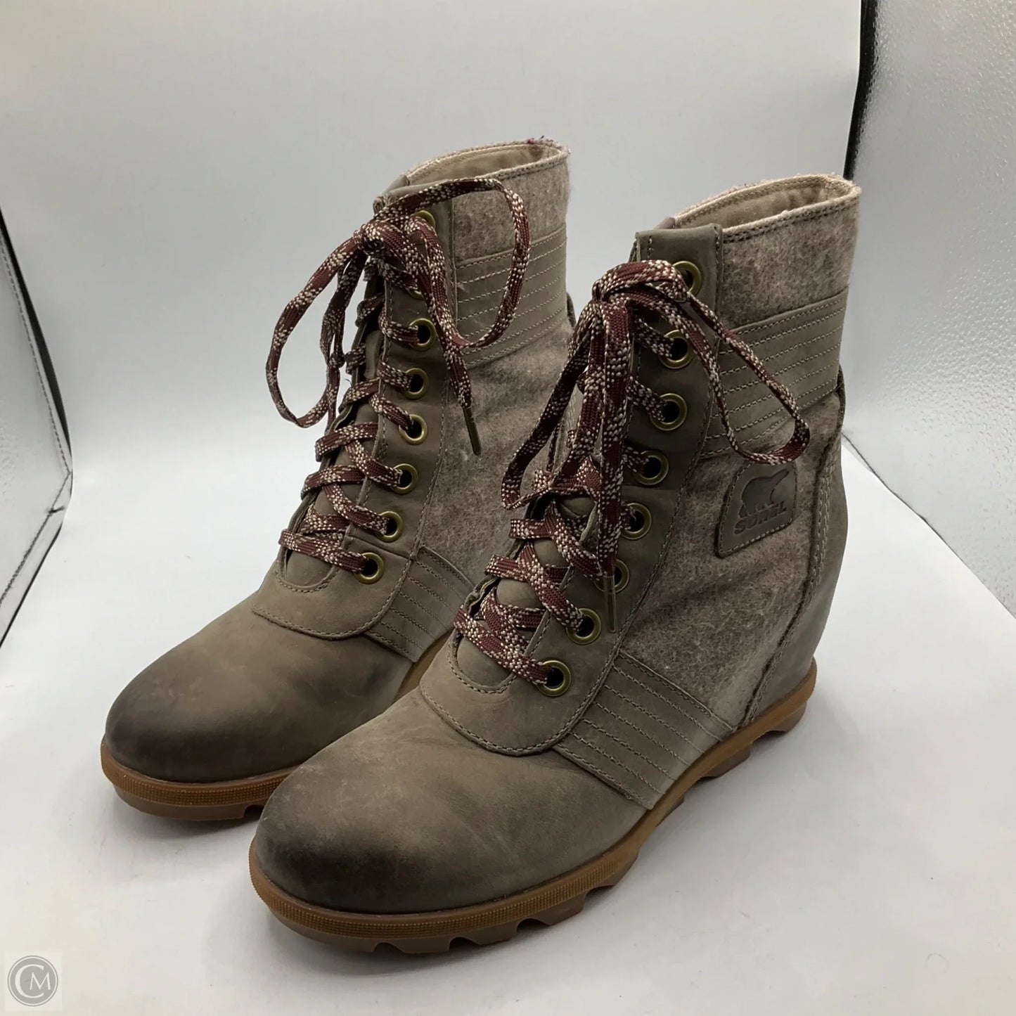 Boots Ankle Heels By Sorel In Tan, Size: 9.5