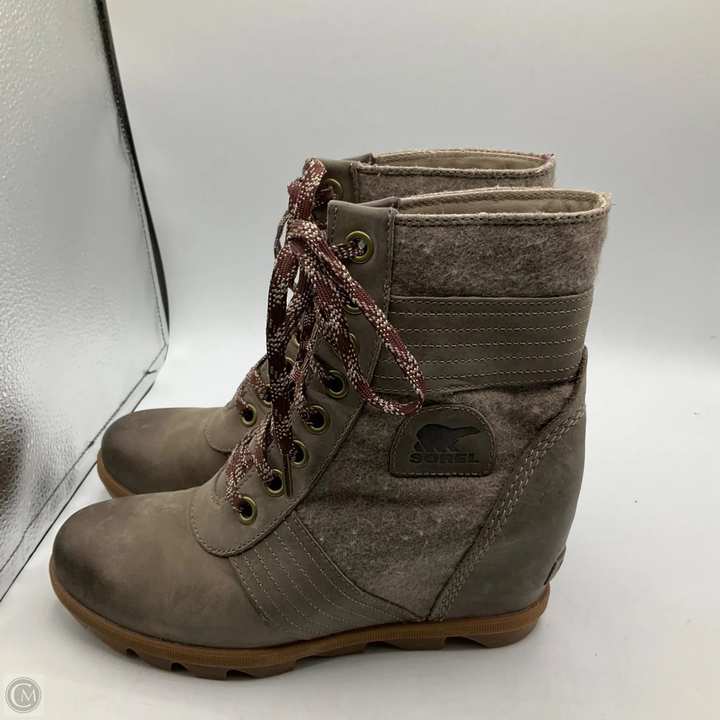Boots Ankle Heels By Sorel In Tan, Size: 9.5