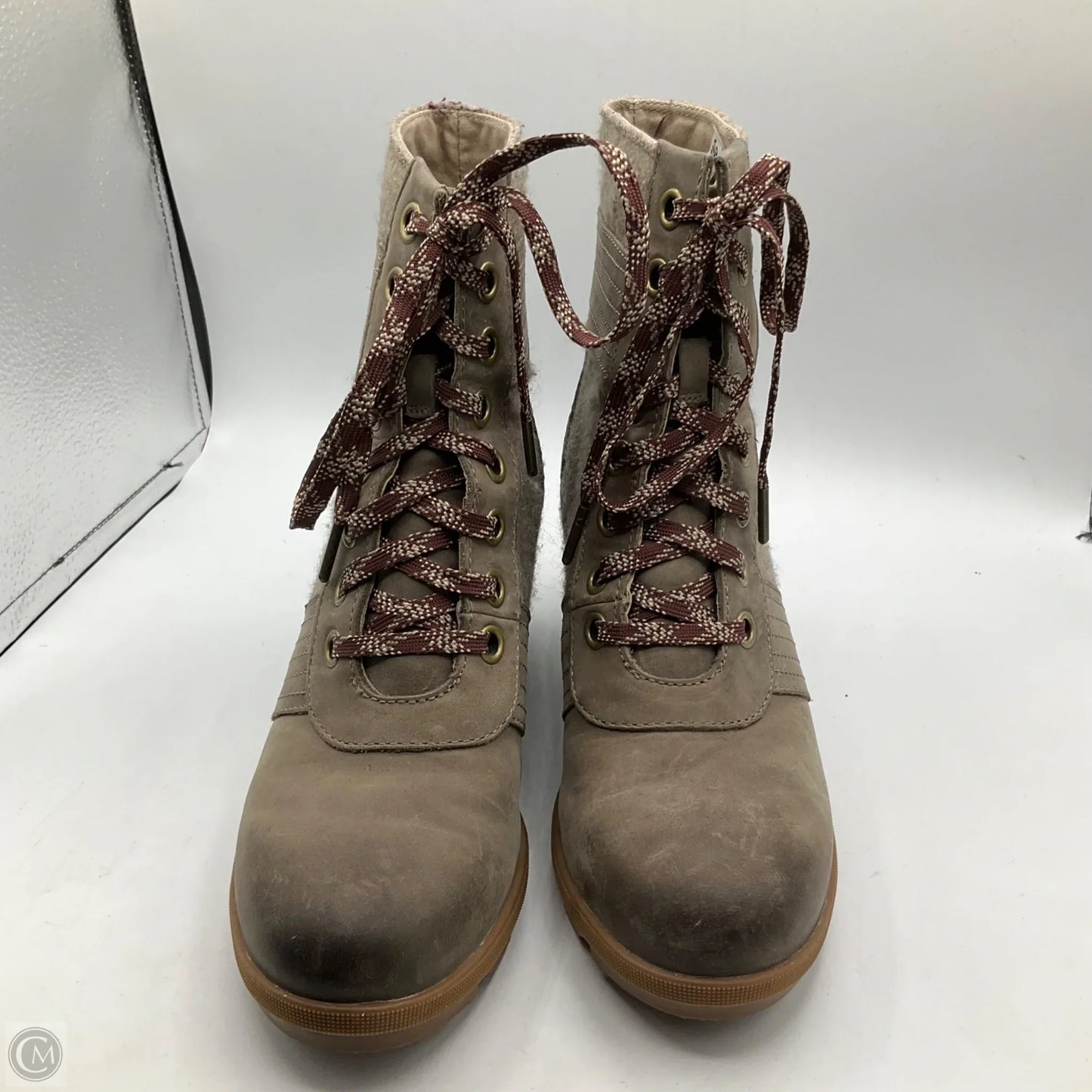 Boots Ankle Heels By Sorel In Tan, Size: 9.5