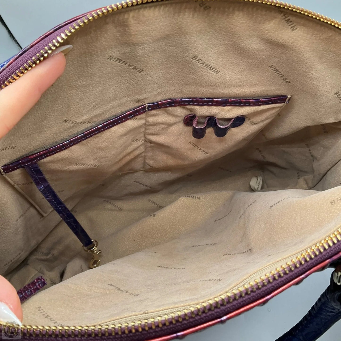 Handbag Designer By Brahmin, Size: Large