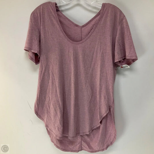 Athletic Top Short Sleeve By Lululemon In Pink, Size: 8