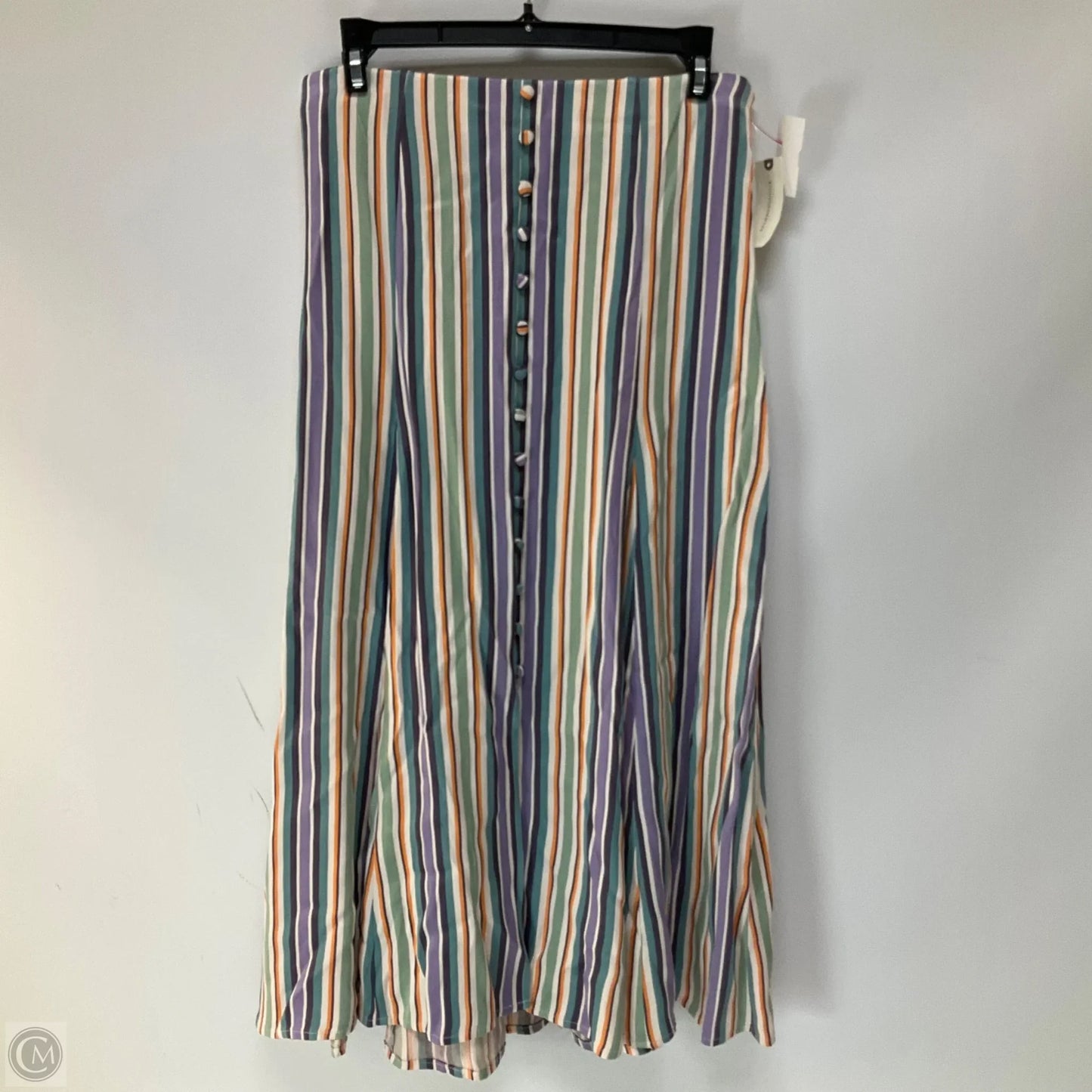 Skirt Midi By Anthropologie In Striped Pattern, Size: 8